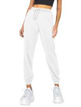 Calça de moletom feminina AUTOMET Cinch Bottom branca XL