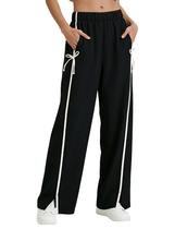 Calça de moletom feminina MINSURE, perna larga, cintura alta, preta, tamanho XS Calça de moletom feminina MINSURE, perna larga, cintura alta, preta, tamanho XS