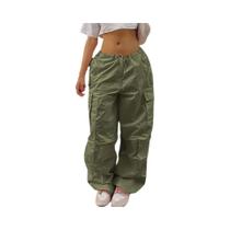 Calça De Moletom Feminina plus Size Y2K, Oversized, Folgada, Cintura Baixa, Estilo Cargo,