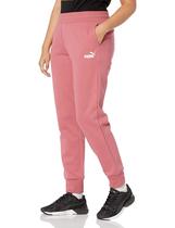 Calça de moletom feminina PUMA de madeira malva branca de algodão/poliéster