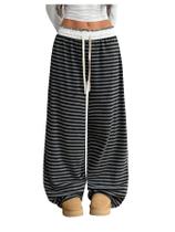 Calça de moletom feminina SOLY HUX, camuflada, larga, folgada, preta, cinza