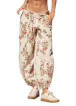Calça de moletom feminina Sujama Barrel com estampa de leopardo casual 2025