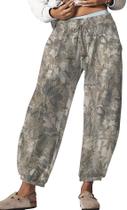 Calça de moletom feminina Sujama Leopard Print Baggy Barrel 2026