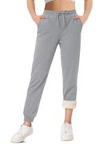 Calça de moletom feminina TACVASEN, quente de inverno, forrada de lã sherpa
