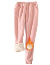 Calça de moletom feminina Yeokou forrada de lã Sherpa, rosa Calça de moletom feminina Yeokou forrada de lã Sherpa, rosa