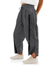 Calça de moletom Fisoew Baggy Wide Leg com cordão cinza escuro para mulheres