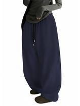 Calça de moletom GORGLITTER Baggy Y2K com cordão de cintura alta azul