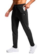 Calça de moletom masculina alta Pudolla, comprida, com bolsos com zíper, preta 36-GG Calça de moletom masculina alta Pudolla, comprida, com bolsos com zíper, preta 36-GG
