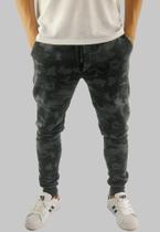 Calca de moletom masculina casual, confortavel, camuflada, Cinza Vertical Calca de moletom masculina casual, confortavel, camuflada, Cinza Vertical