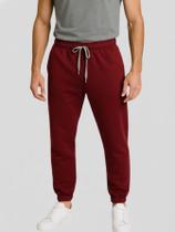 Calça de Moletom Masculina Jogger Bordô Básica Forrado Felpudo Flanelado com Bolso Calça de Moletom Masculina Jogger Bordô Básica Forrado Felpudo Flanelado com Bolso