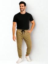 Calça de Moletom Masculina Jogger Caramelo Básica Forrado Felpudo Flanelado com Bolso
