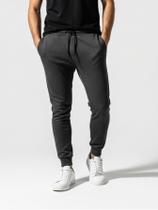 Calça de Moletom Masculina Jogger Chumbo Básica Forrado Felpudo Flanelado com Bolso