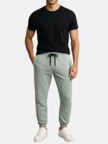 Calça de Moletom Masculina Jogger Verde Gelo Básica Forrado Felpudo Flanelado com Bolso Calça de Moletom Masculina Jogger Verde Gelo Básica Forrado Felpudo Flanelado com Bolso