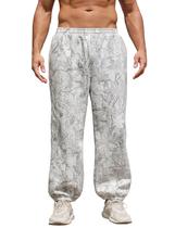 Calça de moletom masculina MSBESYOR Camo de lã folgada com bolsos de poliéster