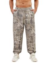 Calça de moletom masculina MSBESYOR Camo de lã folgada com bolsos de poliéster