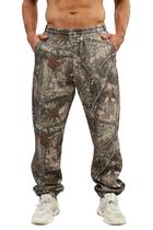 Calça de moletom masculina MSBESYOR Camo de lã folgada com bolsos de poliéster