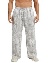 Calça de moletom MSBESYOR com estampa camuflada folgada para homens cinza claro tamanho S