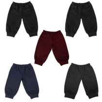 Calça de Moletom Peluciado Infantil Cor Azul-Marinho Combo 5 Calças