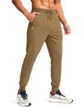 Calça de moletom Pudolla leve para homens, elástica de 4 vias, cáqui escuro