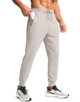 Calça de moletom Pudolla Lightweight para homens, ultra elástica, branca empoeirada