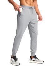 Calça de moletom Pudolla Lightweight para homens Ultra Stretch Silver L