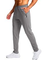 Calça de moletom Pudolla Tall para homens com bolsos com zíper cinza claro