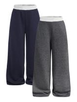 Calça de moletom RoseSeek, perna larga, cintura elástica, 8 anos, pacote com 2 Calça de moletom RoseSeek, perna larga, cintura elástica, 8 anos, pacote com 2