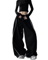 Calça de moletom Skateboard Frog Y2K Wide Leg Baggy Black Women