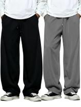 Calça de moletom SOLY HUX masculina com cordão, elástico, cintura larga, perna larga
