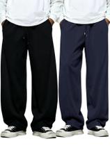 Calça de moletom SOLY HUX masculina com cordão, elástico, cintura larga, perna larga