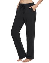 Calça de moletom SPECIALMAGIC para mulher, pijama de ioga, perna larga, preta