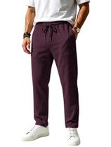 Calça de moletom TAFLE masculina listrada, folgada, larga, cor de vinho Calça de moletom TAFLE masculina listrada, folgada, larga, cor de vinho