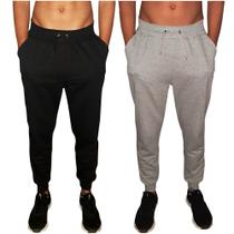 Calça de Moletom Unissex - P ao GG - Kit 2 Pçs Calça de Moletom Unissex - P ao GG - Kit 2 Pçs
