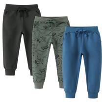 Calça de moletom WAWLAUDP para meninos com cordão e algodão elástico, pacote com 3 unidades Calça de moletom WAWLAUDP para meninos com cordão e algodão elástico, pacote com 3 unidades