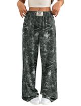 Calça de moletom ZAFUL Camo Y2K, elástica, cintura alta, perna larga, feminina