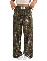 Calça de moletom ZAFUL Camo Y2K elástica de cintura alta para mulheres