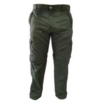 Calça de pesca Presa Viva Verde Militar XXG Vira bermuda 08 Bolsos C/ Ziper Poliamida