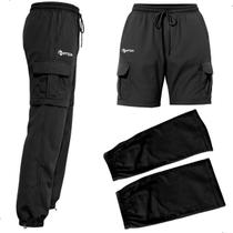 Calça De Pesca Vira Bermuda Bolso Cargo Tactel Leve Secagem Rápida Elástico Confortável Mtda