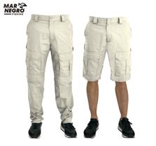 Calça de Pesca Vira Bermuda Mar Negro Proteção Solar UV 50+ Várias Cores