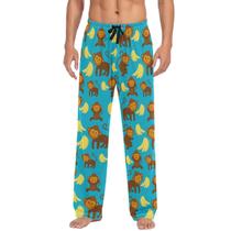 Calça de pijama feminina Anyangquji Monkey Pijama Masculina PJs M Calça de pijama feminina Anyangquji Monkey Pijama Masculina PJs M
