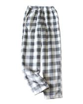 Calça de pijama feminina codcm, xadrez, fofa, felpuda, cinza