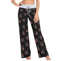 Calça de pijama feminina fofa com estampa de gato e cintura elástica Calça de pijama feminina fofa com estampa de gato e cintura elástica