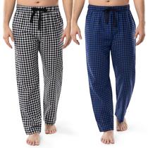 Calça de pijama Fruit of the Loom Woven Sleep para homens Blue Plaid