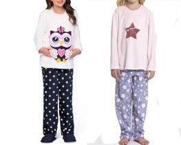 Calça de Pijama Infantil em Plush Kit com 02 peças