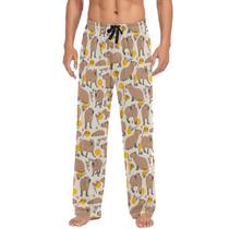 Calça de pijama Ollabaky Animal Capybaras para homens com bolsos Calça de pijama Ollabaky Animal Capybaras para homens com bolsos
