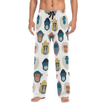 Calça de pijama Ollabaky Gorilla Monkey para homens tamanho L Calça de pijama Ollabaky Gorilla Monkey para homens tamanho L
