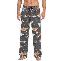 Calça de pijama Ollabaky Halloween Shark Jellyfish Fishbone Masculina Calça de pijama Ollabaky Halloween Shark Jellyfish Fishbone Masculina
