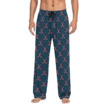 Calça de pijama Ollabaky Ice Hockey Sport Pattern para homens XL