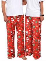 Calça de pijama RMCMS para casais com estampa de Natal fofa com bolsos
