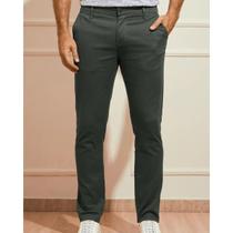 Calça de Sarja Chino Com Bolso Traseiro Embutido Chumbo